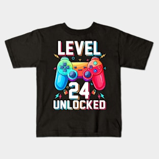 Level 24  Video Game 24th Birthday Kids T-Shirt